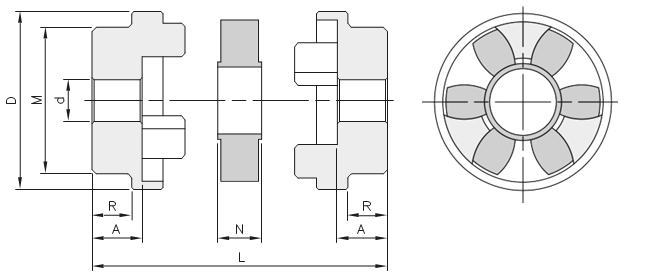 Полумуфта под расточку HRC 130, EMT | ЕМТ