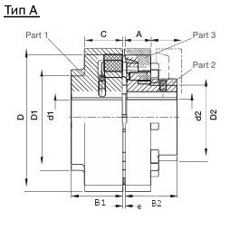 Полумуфта N-EUPEX 200 под расточку часть 1 dmax=85 мм, EMT | ЕМТ