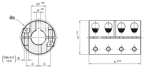 Муфта продольно-свёртная сегментная GBRR 60, EMT | ЕМТ