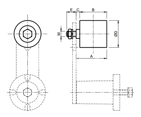 Ролик натяжителя ремня полиамидный RP 6 D.90 EMT | ЕМТ