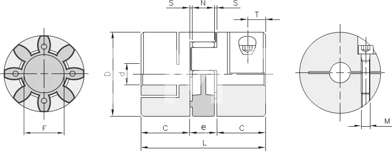 Муфта кулачковая безлюфтовая GS48 25/25 dmax=55 мм, EMT | ЕМТ