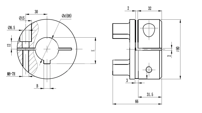 Полумуфта GS38 безлюфтовая, с готовым отверстием d=24 мм, шпон паз 8х3,3мм, EMT | ЕМТ