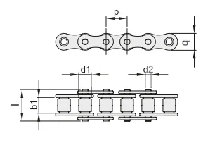 Цепь роликовая однорядная 10A-1 (50-1), EMT | ЕМТ