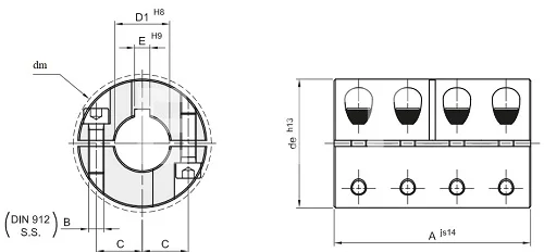 Муфта продольно-свёртная сегментная GBRR 20, EMT | ЕМТ