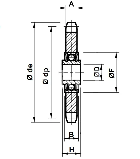 Звездочка натяжная с подшипником для цепи 20B-1, Z=13 EMT | ЕМТ